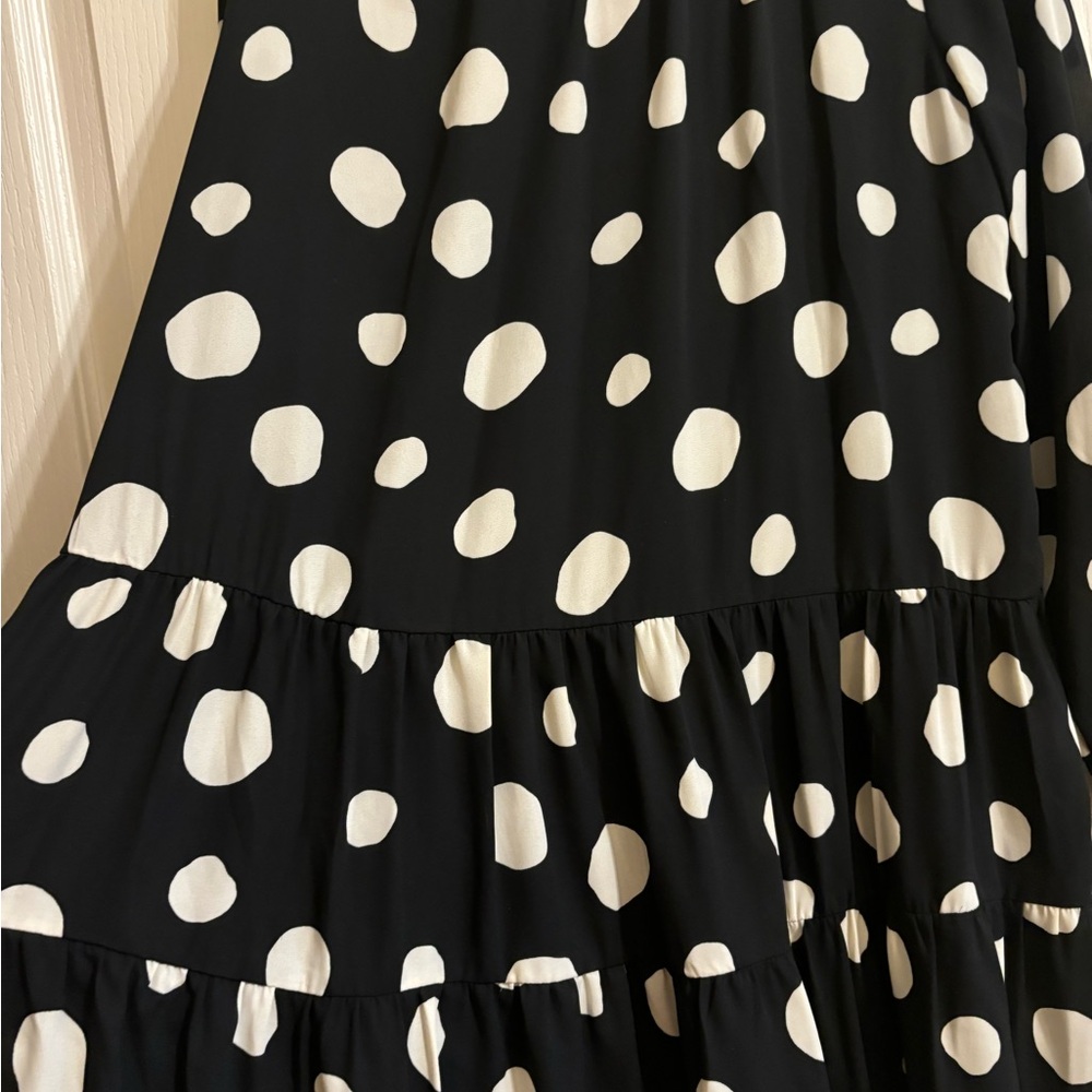 Polka Dot swing dress, black and cream. Size XL. Non smoker - Picture 2 of 5